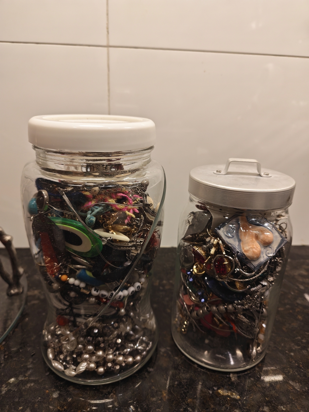 Mixed Costume Jewelry for crafts or wears, jars not included